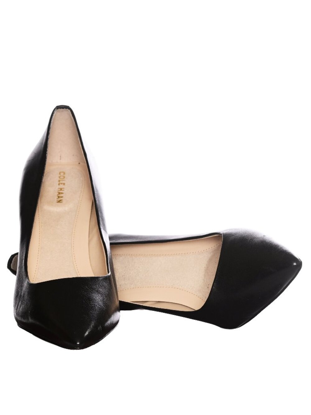 COLE HAAN Black Leather Pointed Toe Stiletto Heels Women’s 8~ Classic & Chic - Picture 2 of 11